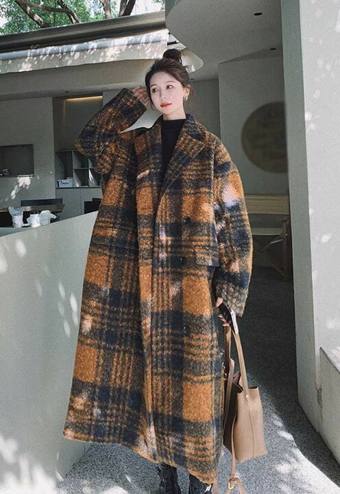 楽天市場】チェスターコート チェック柄 レディース ロングコート  