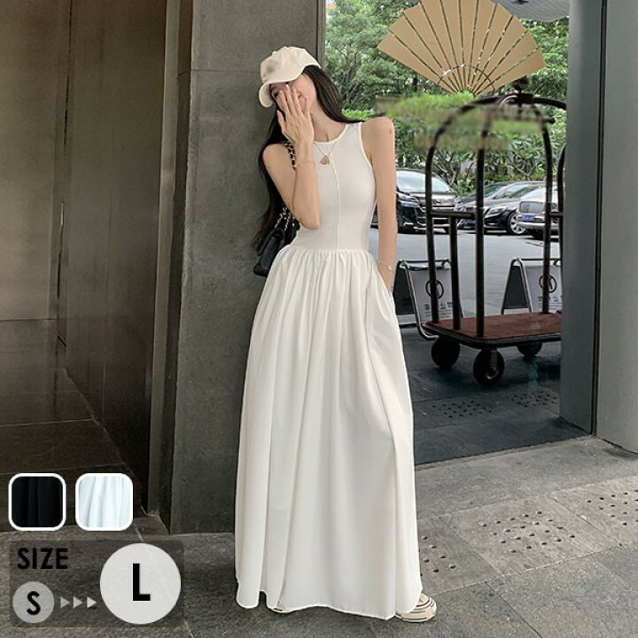 楽天市場】リゾートワンピース ノースリーブ 大人可愛い 夏ワンピース 