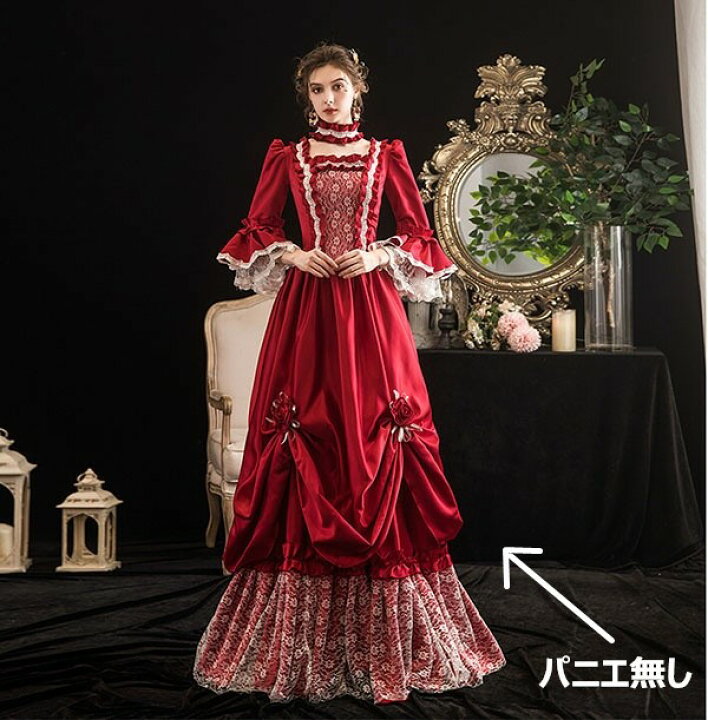 楽天市場 フリーサイズ 貴族 コスチューム 舞台 衣装 中世貴族風 宮廷 お嬢様 貴婦人ドレス パーティー 中世編み上げタイプ 貴族 演奏会 ロングドレス ワンピース 刺繍 プリンセスライン フリル 長袖 Aライン ワインレッドda746s1s1y7 代引不可 ドレス