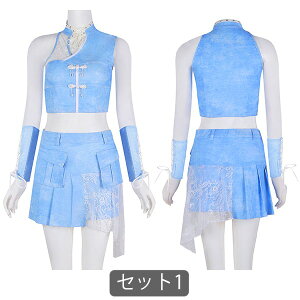 ダンス衣装 kpop 衣装 セットアップ レディース 大人 韓国 アイドル 衣装 応援団 タンクトップ セクシー ショートパンツ ダンス ステージ衣装 長袖 チーム K-pop衣装 ダンス ブルー S/M/L/2L dm015sas