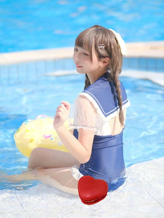 楽天市場】ワンピース水着 服みたいな レディース マリン風 セーラー服 