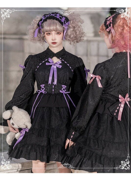 楽天市場】ロリータワンピース ゴスロリ クラロリ 黒 ブラック 