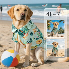 犬服 アロハシャツ ハワイアンシャツ 夏服 中型犬 大型犬 向け ペットウェア シャツ 半袖 ペット洋服 リゾート 海 ビーチ フルーツ柄 花柄 吸湿通気 おしゃれ 涼感 シャツ 夏用 ドッグウェア ルームウェア 散歩用 la063x1x1m6