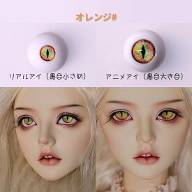 ドールアイ 猫目 アニメアイ 球体関節人形 BJD SD DD アイ 16mm 月光ブルー ターコイズグリーン 黄緑 オレンジ レッド 5色 爬虫類風 竜目 縦長瞳 アクリルアイ カスタムドール 交換用 目 パーツ フィギュア 手芸 材料 ハンドメイド nc007x1x1m6