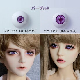 ドールアイ アニメアイ リアルアイ アクリルアイ 球体関節人形 BJD SD DD アイ 14mm 16mm 18mm 1/3 1/4 1/6 ブルー グリーン ブラウン パープル グレー 5色 選べる 瞳 パーツ カスタムドール用 交換用 目 高品質 ハンドメイド 手芸 材料 フィギュア nc008x1x1m6