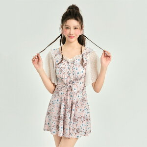 ワンピース水着 体型カバー水着 大きいサイズ レディース ママ水着 オールインワン フレア 花柄 ぽっちゃり 二の腕 カバーアップ XXL 3L 4L 5L 6L 13号 15号 17号 19号 女性 オトナ女子 20代 30代 40代