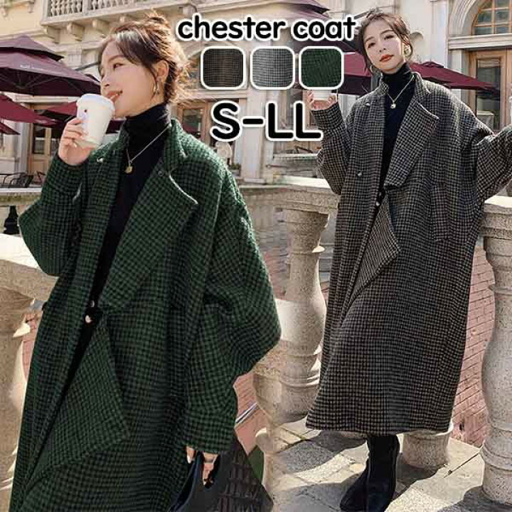 楽天市場】チェスターコート レディース コート オーバーサイズ ロング  