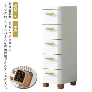 5段 収納ケース チェスト 幅25cm スリム 子供 スリムストッカー キッチンストッカー タンス スキマ 洗面所 衣類収納 すき間 ランドリー リビングチェスト ストレージ 隙間収納 キッチンワゴン