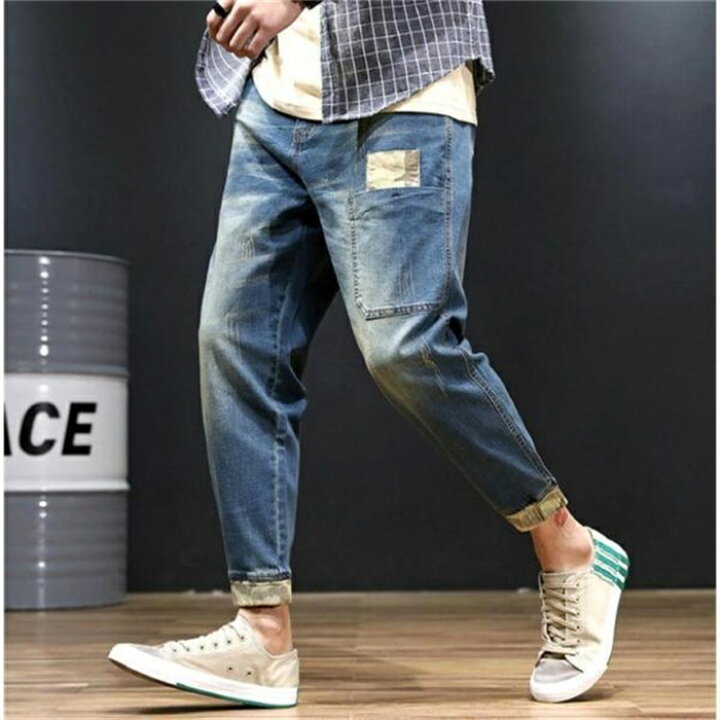 楽天市場】ストレッチパンツ デニム メンズ ジーンズ サルエルパンツ 