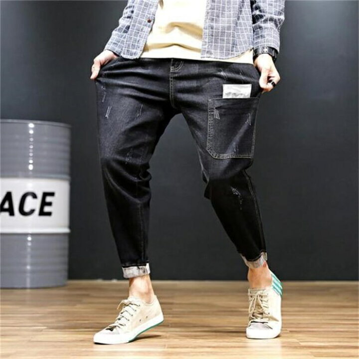 楽天市場】ストレッチパンツ デニム メンズ ジーンズ サルエルパンツ 