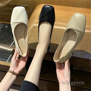 スクエアトゥパンプス オフィス 太ヒール パンプス 歩きやすい レディース シューズ PUパンプス 痛くない ミドルヒール 美脚 婦人靴 レトロ