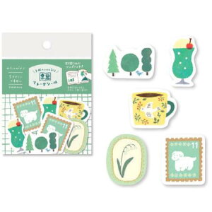 【古川紙工】わたしびより 和紙フレークシール ミドリイロ かわいい おしゃれ 女子文具 デコ 手帳デコ 素材 日本製