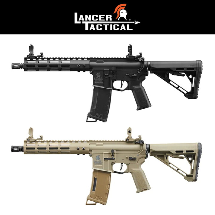 Lancer Tactical Gen Archon 9" M-LOK M4 Airsoft Rifle w/ Delta Stock BK TAN 海外製 電動ガン 本体のみ エアガン 18歳以上 ランサータクティカル 電子トリガーT型 エボリューションホビー サバゲーカスタム レイルカバー 簡単ドレスアップ m-lok用 タンカラー5本