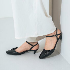 【公式】【SALE／85%OFF】イーボル EVOL EVOL×KAORU IGARASHIコラボパンプス ブラック 靴 レディース パンプス コラボ リボン シルバー ストラップ 25cm 大きいサイズ 疲れにくい 靴下合わせ