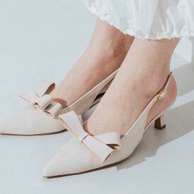 【公式】【SALE／36%OFF】イーボル EVOL クッション入り・柔らかい 2way取り外しリボンバックストラップパンプス ブラック 25ss 新作 靴 レディース パンプス リボン 2way シルバー パーティー オケージョン 小さいサイズ 大きいサイズ