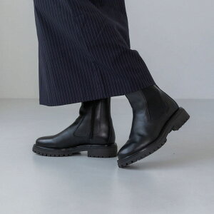 【公式】イーボル EVOL 本革トラックソールサイドゴアブーツ ブーツ ブラック レディース 靴 ショートブーツ サイドゴア 厚底 トラックソール ボリュームソール 本革 ソックス合わせ スカー