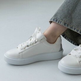 【公式】【SALE／23%OFF】イーボル EVOL 【S-LLサイズ展開・ふかふか】パールストーンスニーカー ブラック 靴 レディース 25aw 新作 スニーカー 軽量 スタイルアップ 美脚 パール ビジュー キラキラ リボン グリッター 柔らかい 大きいサイズ