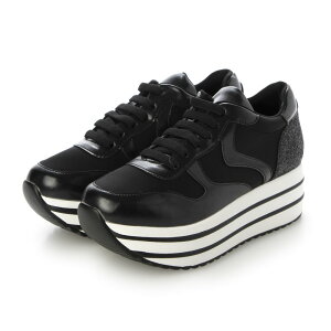 【公式】イーボル EVOL 6cm厚底ソールレースアップスニーカー ブラック 靴 レディース スニーカー 厚底 厚底スニーカー 低身長 スエード シルバー シルバースニーカー ブラック 6cmスニーカー