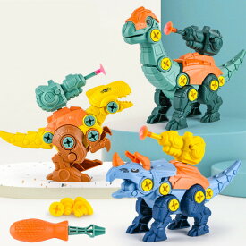 恐竜 おもちゃ 組み立ておもちゃ 大工さんごっこおもちゃ DIY恐竜立体パズル トリケラトプス ティラノサウルス ブラキオサウルス誕生日プレゼント 入園お祝い 贈り物 知育玩具