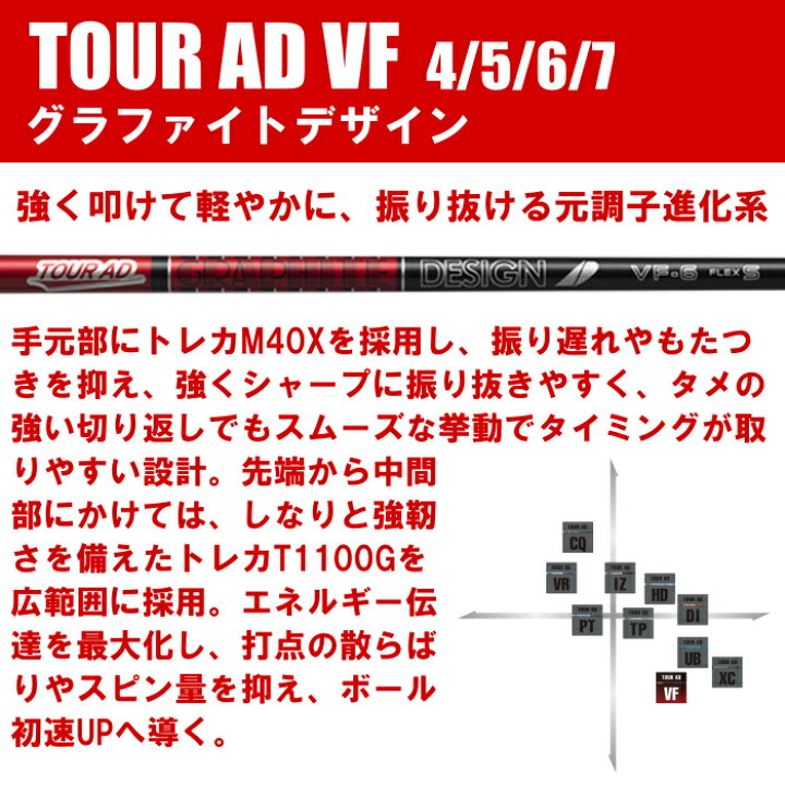 楽天市場】ツアーAD VF グラファイトデザイン シャフト テーラーメイド 