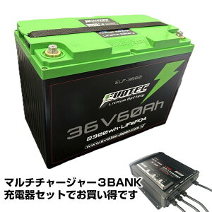 36V 60Ah LiFePO4���`�E���o�b�e���[ ELF-3660 �u���[�g�D�[�X �D���Ή� �h���@�\ �O���[�v31�T�C�Y �{�C�W���[MF31�Ɠ��T�C�Y ��e��60Ah �X�g���[�W�ɊȒP�ݒu�\ EVOTEC/�G���H�e�b�N