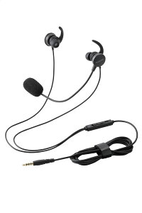 �G���R�� �L���w�b�h�Z�b�g 3.5mm 4�Ƀ~�j�v���O �}�C�N�t�� �C���i�[�C���[ �J�i���^ ���� �ϊ��P�[�u���t (4�� - 3��) �u���b�N ECHS-EP21STBK