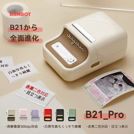 【期間限定 ★10％OFF 11,980→10,782円】ラベルメーカー NIIMBOT B21Pro ラベルライター スマホ対応 ラベルプリンター 感熱ラベルメーカー Bluetooth接続 ミニプリンター 小型 300DPI高精細印刷 用紙自動戻し AndroidとIOS対応 ロール紙1個付き USB充電式 専用アプリ