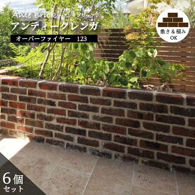 【 アンテブリック オーバーファイヤー 1束販売(6個入)】 レンガブロック アンティーク 置くだけ 敷き 積み ヴィンテージ 煉瓦 玄関 【メーカー直送品・代引不可】