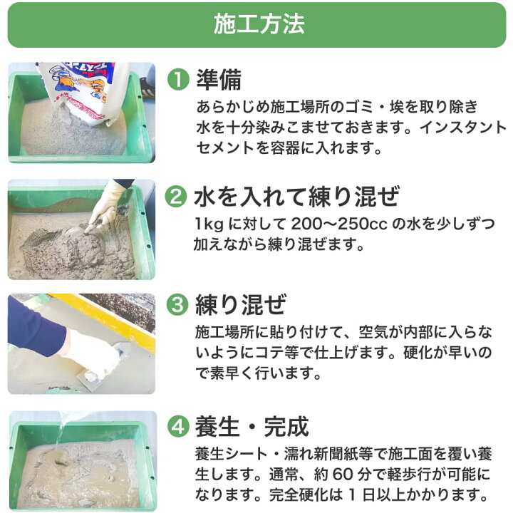 楽天市場】【60分速乾性インスタントセメント グレー 1袋販売(4kg入 