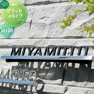 【10/25ポイントUP中】表札 ステンレス オンリーワンクラブ ピティカ Aタイプ サイズ W120 横長方形 戸建て オーダー オンリーワン エクステリア