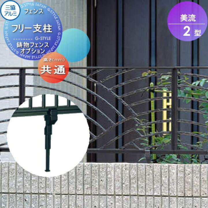 楽天市場】【部品】 鋳物フェンス 三協アルミ 三協立山 美流2型 フリー 