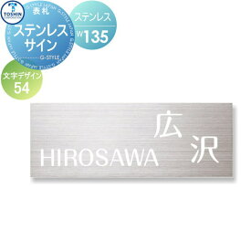 表札 ステンレス TOSHIN トーシンコーポレーション ステンレスサイン デザイン54 W135×H50×D5mm 表札シミュレーション対応 TS-SSS-54 戸建て オーダー