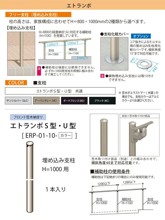 楽天市場】【部品】 歩行者用補助手すり 三協アルミ エトランポS1型 