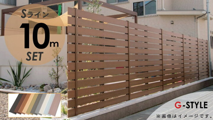 楽天市場 フェンス 目隠し ビーライフ 三富bウッドスタイル Sライン 約10m 5スパン分 本体 柱 部品 組立て部材セット H1600mm L9975mm用 ウッドスタイルフェンスセット 人工ウッド 人工木材 樹脂製 横張り 樹脂製 板材 境界 屋外 Diy エクステリアg Style