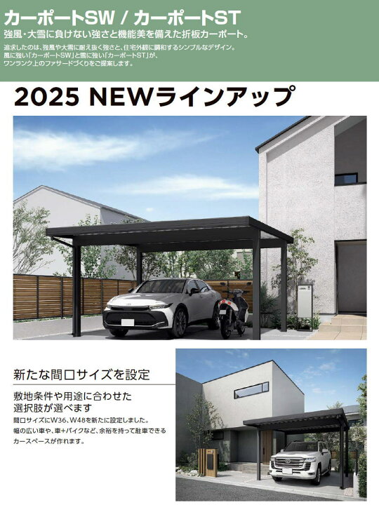 楽天市場】カーポートST 3000タイプ 2台用 奥行延長 60-60・12型 標準 