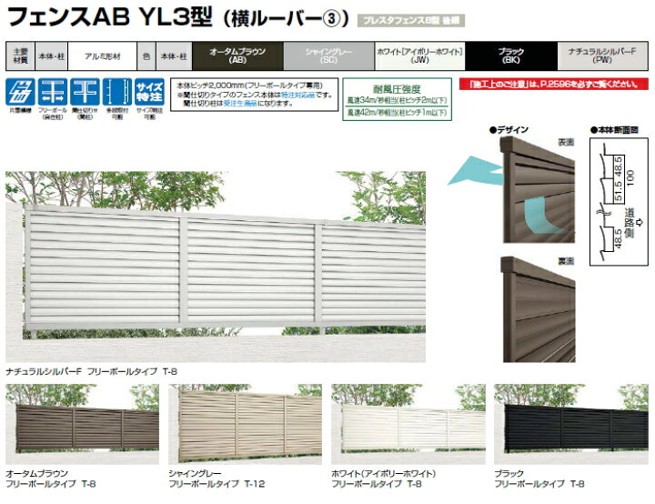 楽天市場】【無料☆特典対象】 フェンス 目隠し LIXIL フェンスAB YL3 