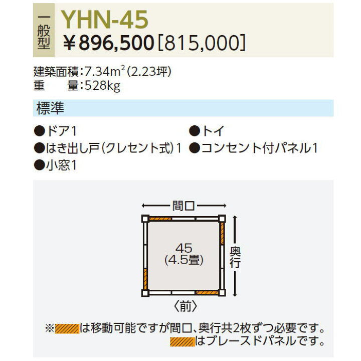 楽天市場】ヨドコウ 淀川製鋼 ヨドハウス 収納部屋 Nタイプ 4.5畳 間口 