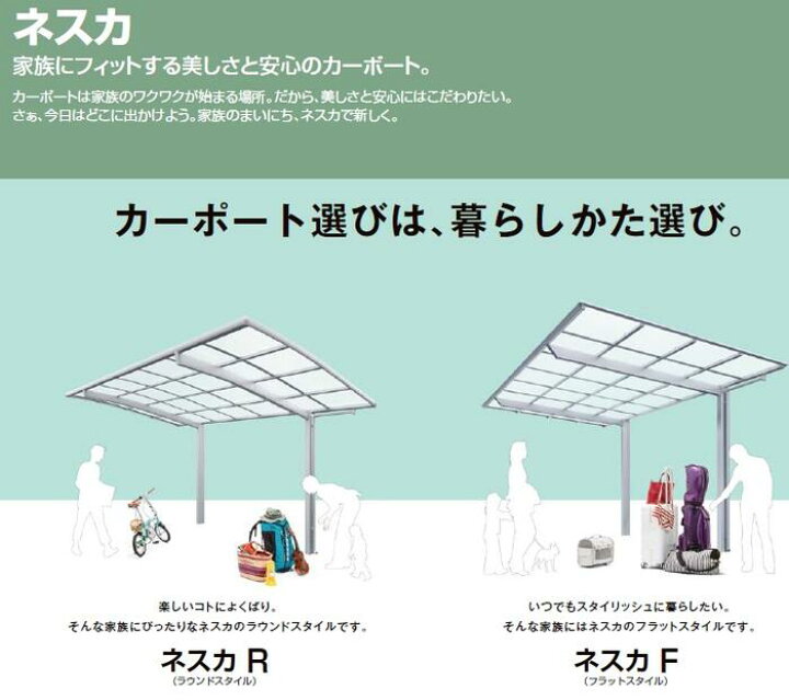 楽天市場】LIXIL リクシル カーポート 1台用 ネスカR 延長 台風補償付 