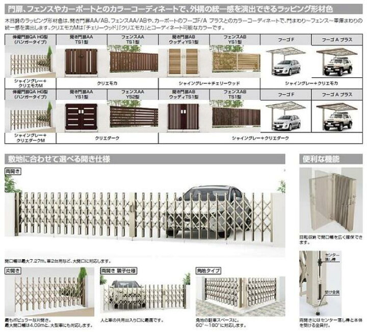楽天市場】LIXIL リクシル TOEX 伸縮門扉 / カーゲート 伸縮門扉QA HG 