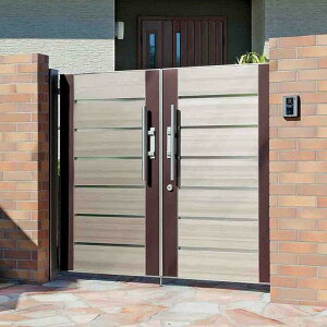 四国化成 アルディ門扉 6型 両開き 木調タイプ ゲート・門扉 ドア【消費税込み】