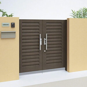 四国化成 アレグリア門扉TL 5型 両開き 木調タイプ ゲート・門扉 ドア【消費税込み】