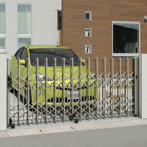 エクスショップ Value Select アコーディオンゲート 伸縮門扉 トリップゲートII P型 ペットガード付き ノンレール 片開き おしゃれ【税込】