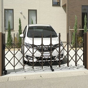 エクスショップ Value Select アコーディオンゲート 伸縮門扉 トリップゲートII 1型 シンプル ノンレール 片開き おしゃれ【税込】