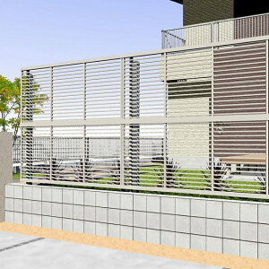 【部材込み/本体のみ可】YKKAP YKK 塀 シンプレオ フェンスYB2型 横格子 2段支柱 自立建て用【税込】