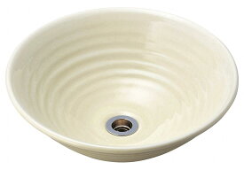 ニッコーエクステリア 手洗鉢(排水穴あり) 黄地白吹き手洗鉢