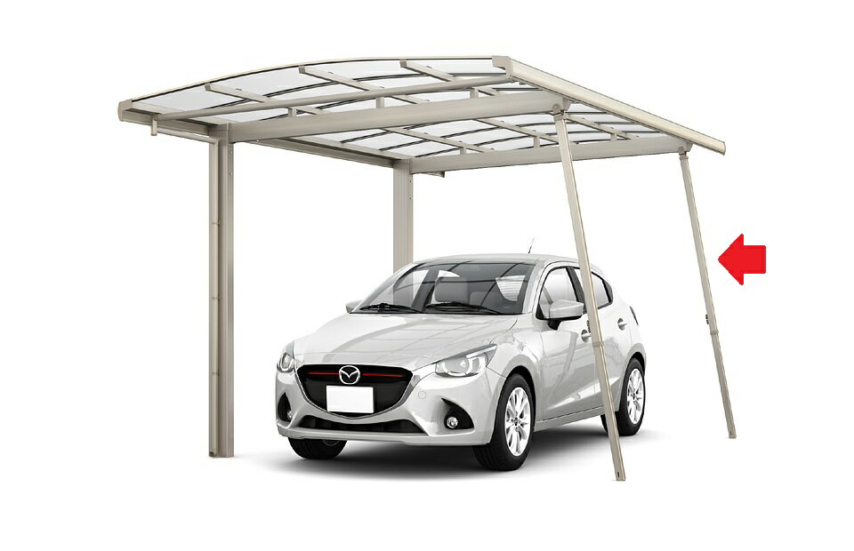 LIXILカーポート用固定式サポート柱ロング柱H25用2本入り台風対策・強風対策【送料無料・補助柱】