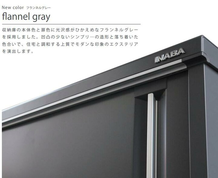 楽天市場】イナバ物置 シンプリー フランネルグレー 一般型 1320×415 