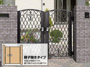 三協アルミ キャスモア1型 両開き親子 ゲート・門扉 ドア 玄関 門 おしゃれ 三協立山【消費税込み】