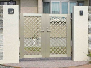 四国化成 クレディ門扉 4型 ラティス格子 両開き ゲート・門扉 ドア【消費税込み】