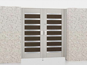 LIXIL リクシル TOEX エルネクス門扉 M-YS型 シャイングレー 両開き ゲート・門扉 ドア 玄関 門 おしゃれ【消費税込み】